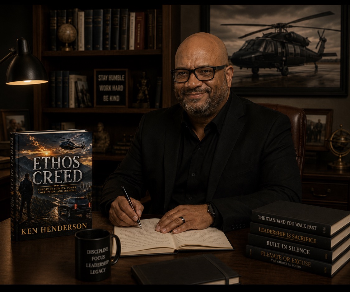 Ken Henderson at his desk